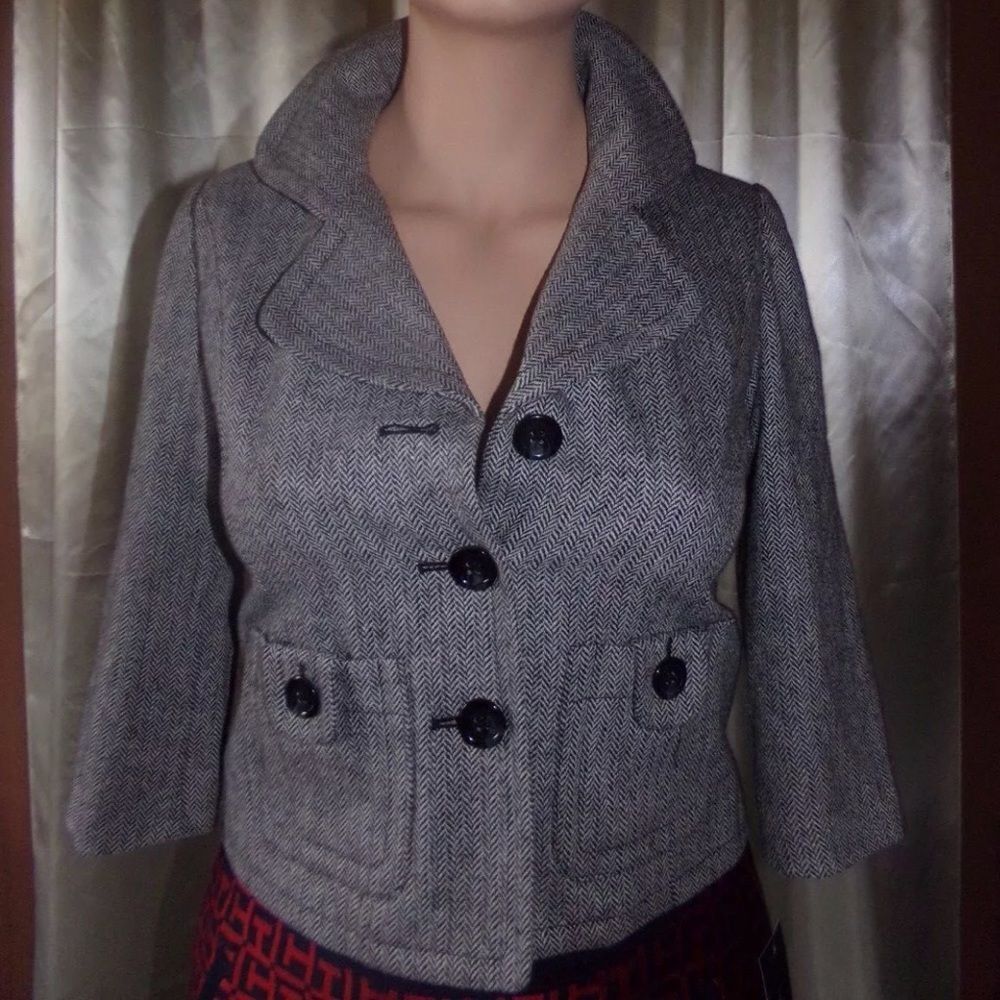 Worthington Black/White stripped Blazer S petite